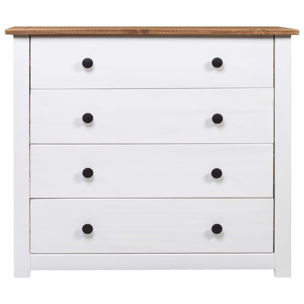 Móvel lateral 80x40x73 cm pinho Panama branco - Image 2