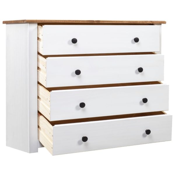 Móvel lateral 80x40x73 cm pinho Panama branco - Image 3