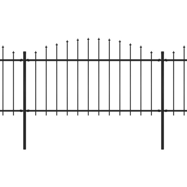 Cerca de jardim com topo em lanças (1,25-1,5)x3,4 m aço preto - Image 2