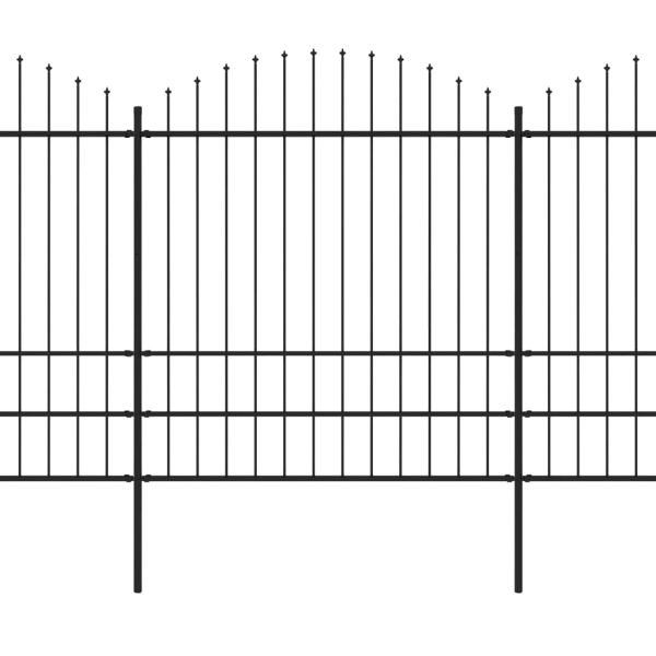 Cerca de jardim com topo em lanças (1,75-2)x3,4 m aço preto - Image 2