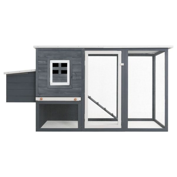 Galinheiro de exterior com gaiola para ovos madeira cinzento - Image 2