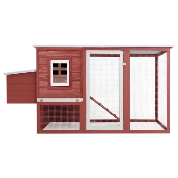 Galinheiro de exterior com gaiola para ovos madeira vermelho - Image 2