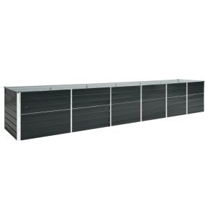 Canteiro jardim elevado 480x80x77cm aço galvanizado antracite
