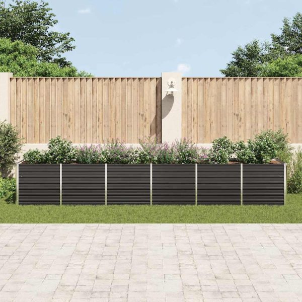 Canteiro jardim elevado 480x80x77cm aço galvanizado antracite - Image 2