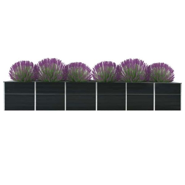 Canteiro jardim elevado 480x80x77cm aço galvanizado antracite - Image 3