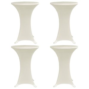 Capa para mesa de pé elástica Ø80 cm 4 pcs cor creme