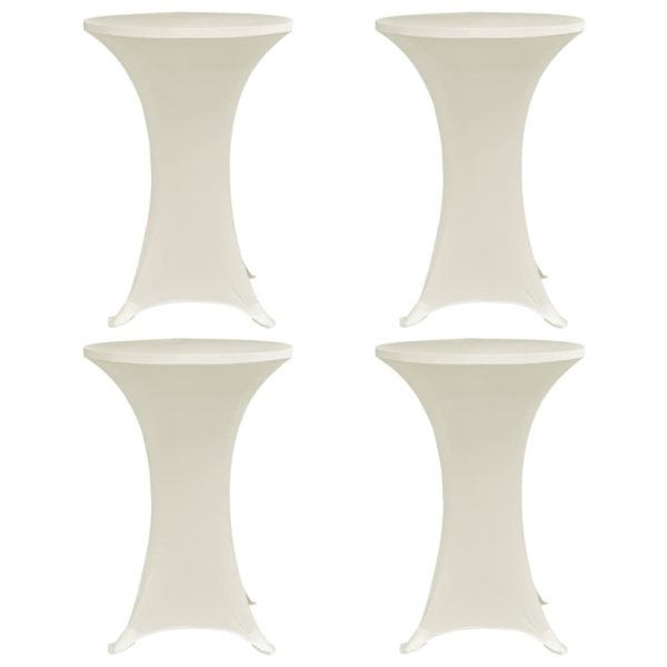 Capa para mesa de pé elástica Ø80 cm 4 pcs cor creme