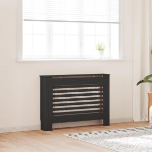 Cobertura de radiador 112x19x81,5 cm MDF preto