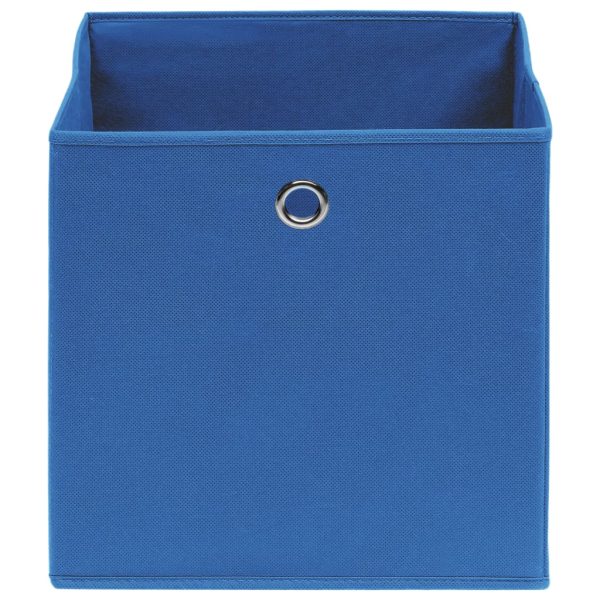 Caixas de arrumação 10 pcs 32x32x32 cm tecido azul - Image 3