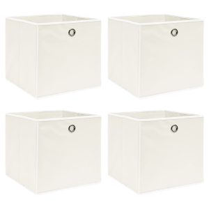Caixas de arrumação 4 pcs 32x32x32 cm tecido branco