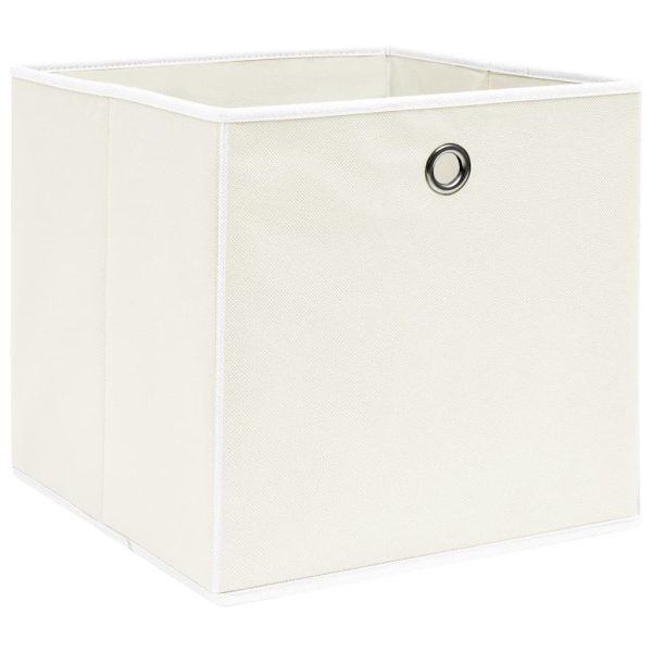 Caixas de arrumação 10 pcs 32x32x32 cm tecido branco - Image 2