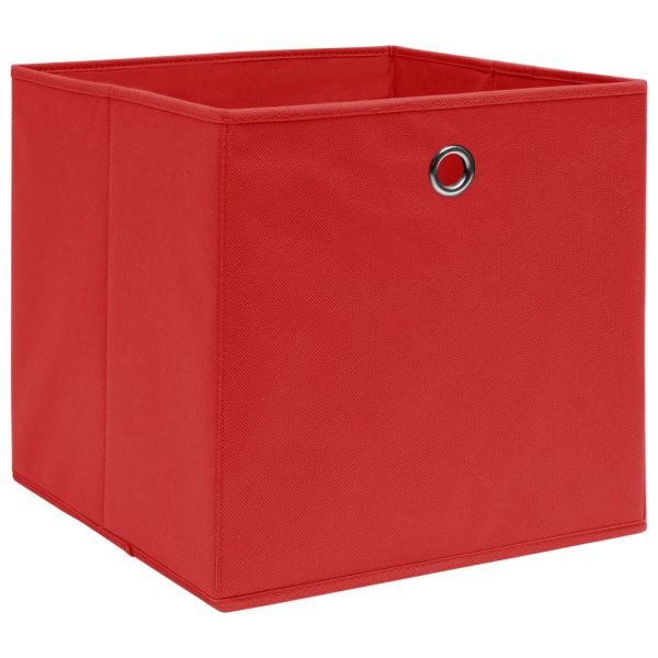 Caixas de arrumação 4 pcs 32x32x32 cm tecido vermelho - Image 2