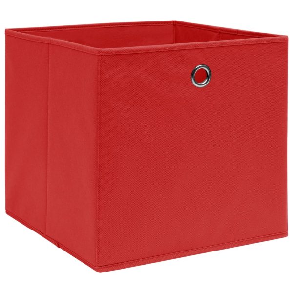 Caixas de arrumação 10 pcs 32x32x32 cm tecido vermelho - Image 2
