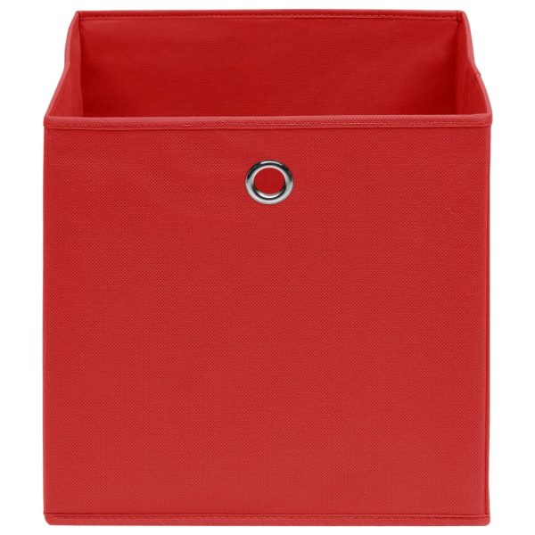 Caixas de arrumação 10 pcs 32x32x32 cm tecido vermelho - Image 3