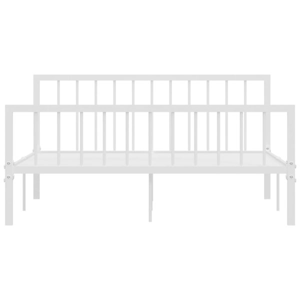Estrutura de cama 160x200 cm metal branco - Image 3
