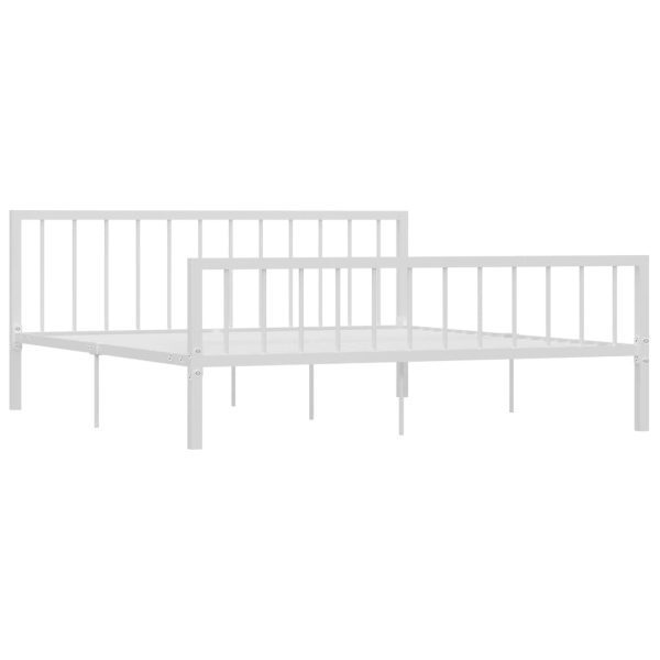 Estrutura de cama 180x200 cm metal branco - Image 2