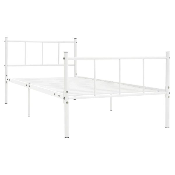Estrutura de cama metal 90x200 cm branco - Image 2