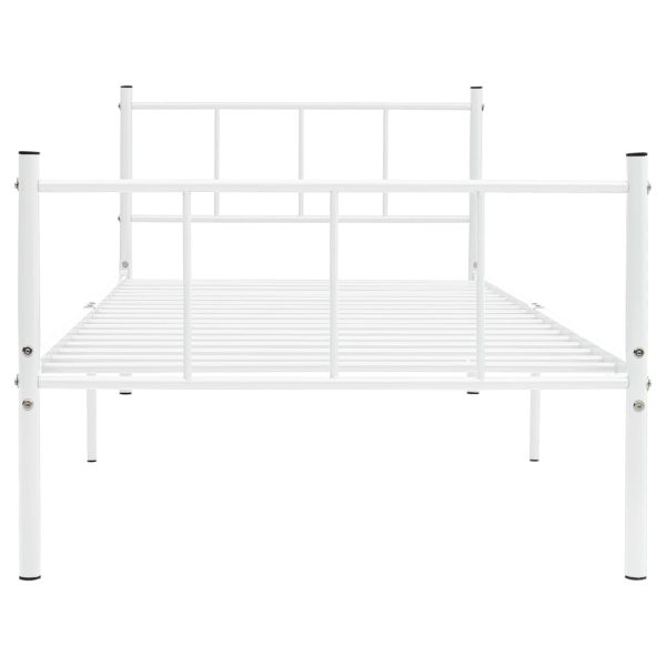 Estrutura de cama metal 90x200 cm branco - Image 3