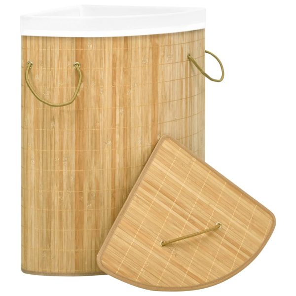 Cesto de canto para roupa suja 60 L bambu - Image 2