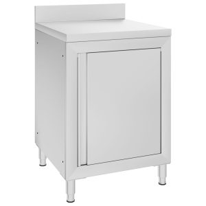 Mesa de trabalho comercial c/ armário 60x60x96cm aço inoxidável