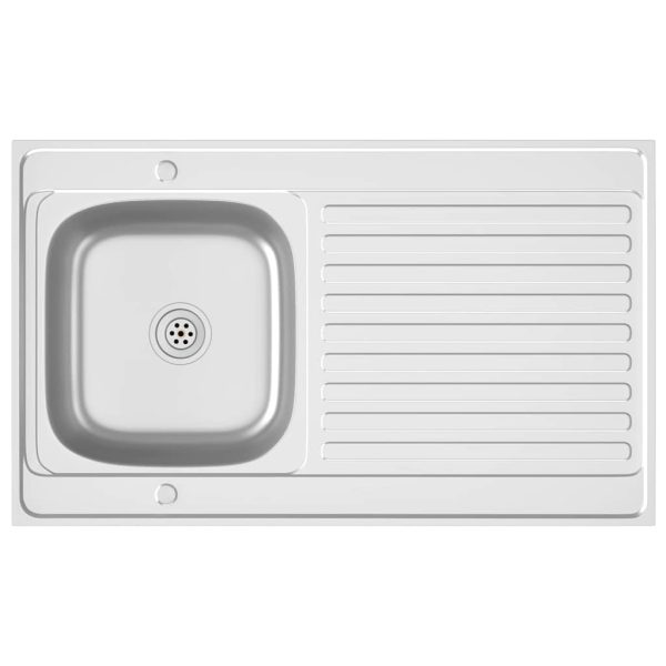 Lava-louça cozinha + escorredor aço inox prateado - Image 2