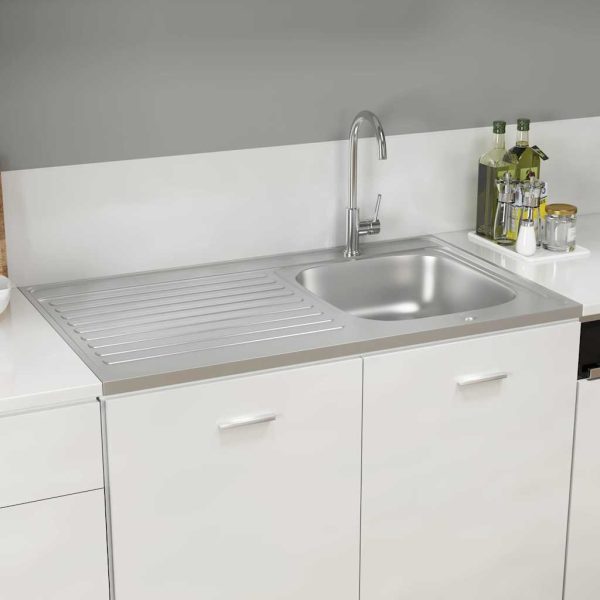 Lava-louça cozinha + escorredor aço inox prateado - Image 3
