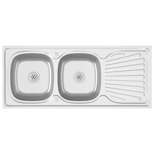 Lava-louça cozinha + cuba dupla aço inox prateado - Image 2
