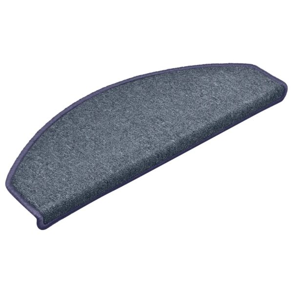 Tapete/carpete para degraus 15 pcs 65x24x4cm cinza-escuro/azul - Image 2