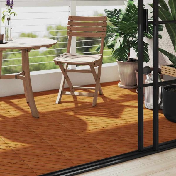 Ladrilhos de terraço 10 pcs 30x30 cm acácia maciça - Image 2