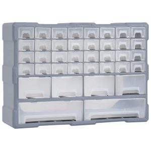 Caixa organizadora com 38 gavetas 52x16x37,5 cm