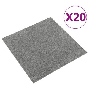 Ladrilhos carpete para pisos 20 pcs 5 m² 50x50 cm cinzento