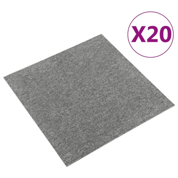 Ladrilhos carpete para pisos 20 pcs 5 m² 50x50 cm cinzento