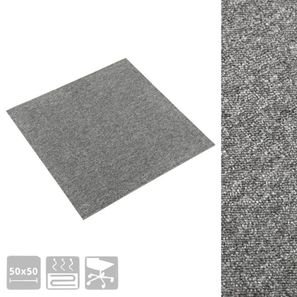 Ladrilhos carpete para pisos 20 pcs 5 m² 50x50 cm cinzento - Image 3