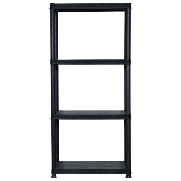 Unidade com 4 prateleiras 61x30,5x130 cm plástico preto - Image 2