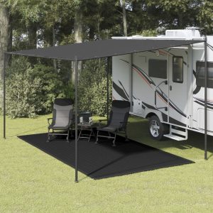 Tapete de campismo para tenda 200x400 cm preto