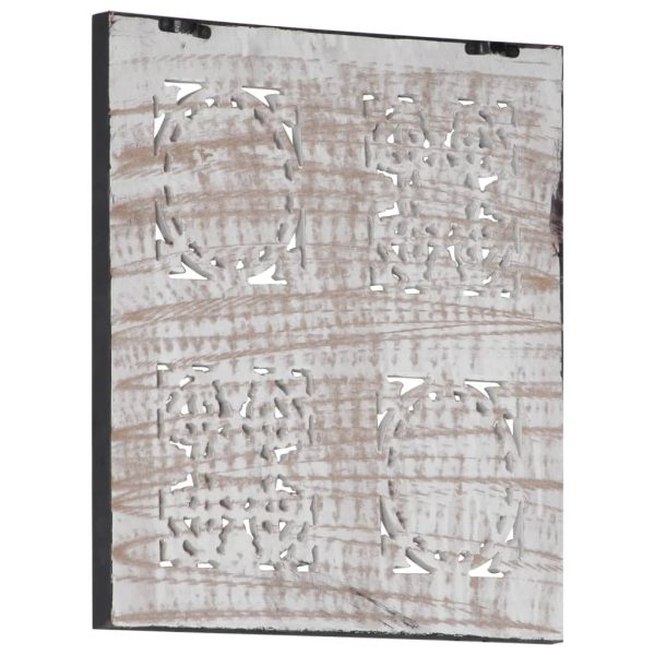 Painel de parede esculpido à mão MDF 40x40x1,5 cm preto/branco - Image 3
