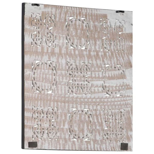 Painel de parede esculpido à mão MDF 60x60x1,5 cm preto/branco - Image 3