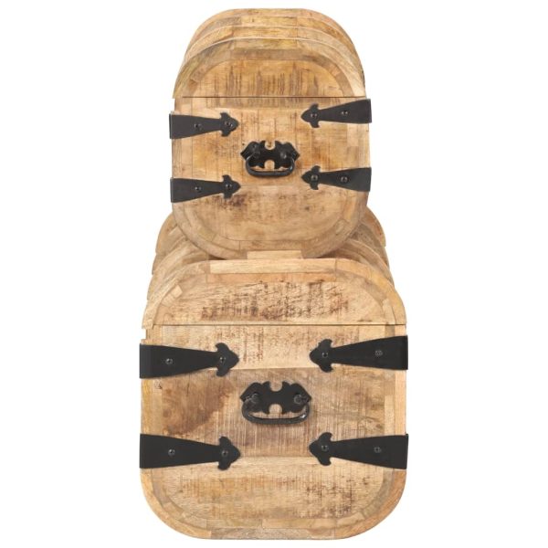 Baús de arrumação 2 pcs madeira de mangueira maciça - Image 3