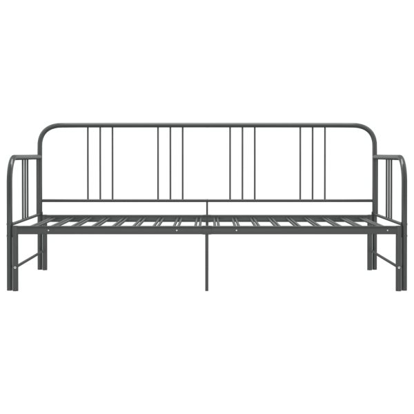 Estrutura sofá-cama de puxar 90x200 cm metal cinzento - Image 3