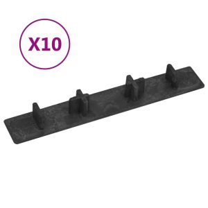 Tampas para extremidades de pavimento 10 pcs plástico preto