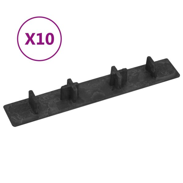 Tampas para extremidades de pavimento 10 pcs plástico preto