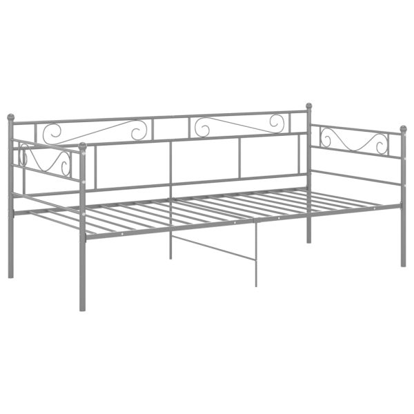 Sofá-cama 90x200 cm metal cinzento - Image 2