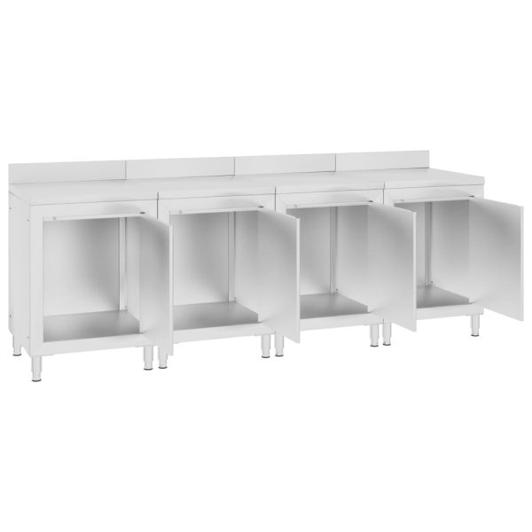 Mesa trabalho comercial c/ armário 240x60x96 cm aço inoxidável - Image 2