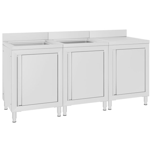 Armário c/ lava-louça cozinha comercial 180x60x96cm aço inoxid. - Image 2