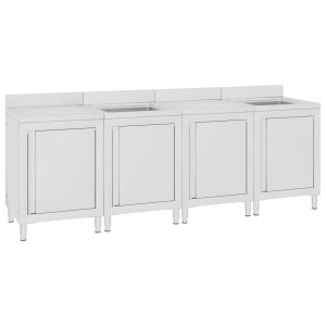 Armário c/ lava-louça cozinha comercial 240x60x96cm aço inoxid.