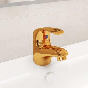 Torneira misturadora de lavatório 13x10 cm dourado