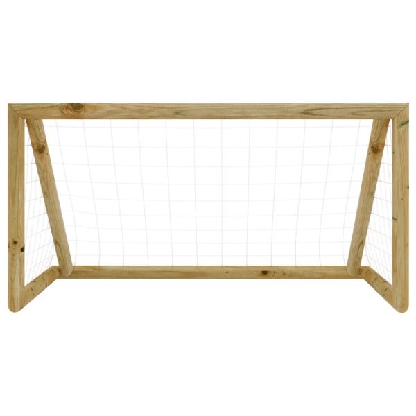 Baliza de futebol com rede 160x80x100 cm pinho impregnado - Image 2