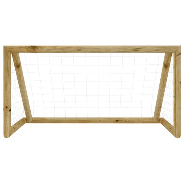 Baliza de futebol com rede 120x60x80 cm pinho impregnado - Image 2