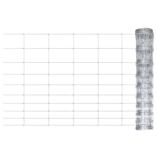 Cerca de jardim 50x1,2 m aço galvanizado prateado