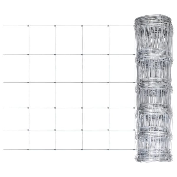 Cerca de jardim 50x0,8 m aço galvanizado prateado